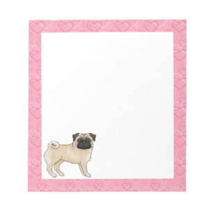 Bloco De Notas Cachorro Pug Cor de Veado Desenho Animado Mops Amo