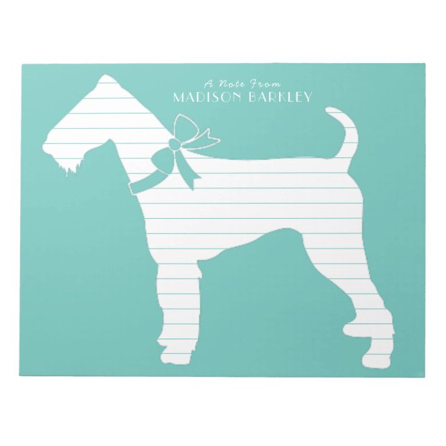 Bloco De Notas Cachorro Puppy Airedale Terrier (Frente)