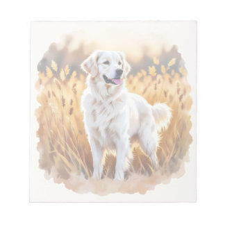 Bloco De Notas Cachorro Retriever Dourado Branco