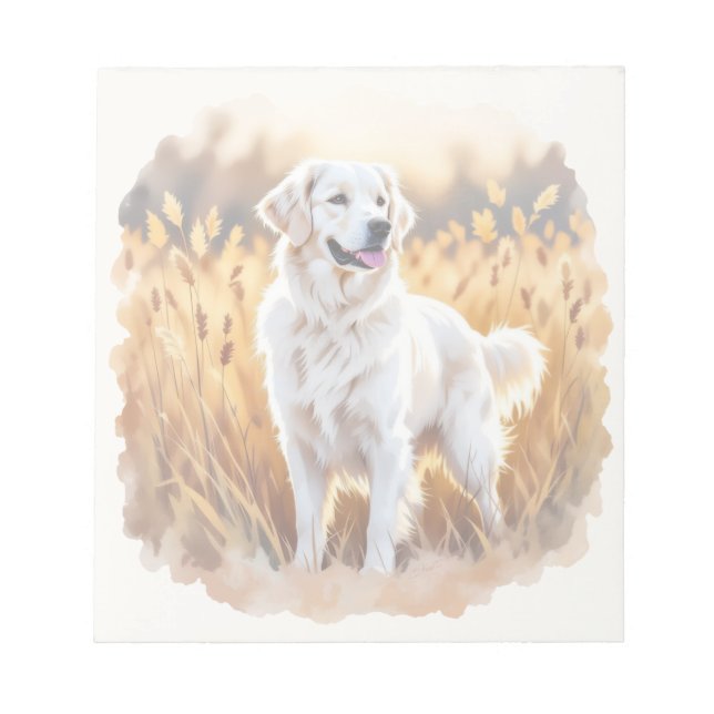 Bloco De Notas Cachorro Retriever Dourado Branco (Frente)