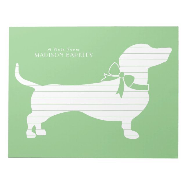 Bloco de notas cachorro salsicha filhote Dachshund (Frente)