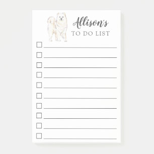 Bloco De Notas Cachorro Samoyed Personalizado Para Fazer Lista de