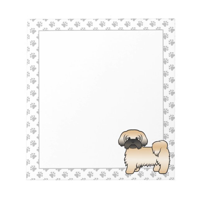 Bloco De Notas Cachorro Shih Tzu Cartoon Fofo Dourado Com Máscara (Frente)