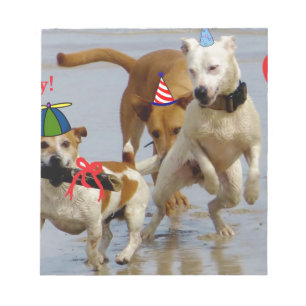 Bloco De Notas cachorros de aniversário felizes