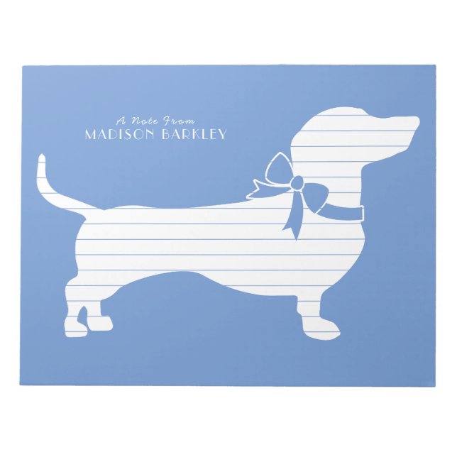 Bloco De Notas Cachshund Wiener Dog Puppy (Frente)