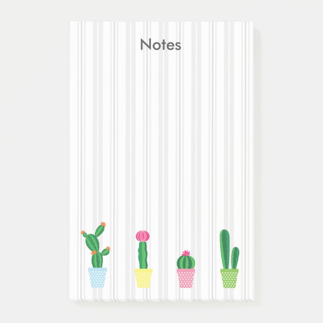 Bloco De Notas Cacto em Aquarela Fofa (Frente)