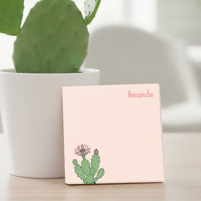 Bloco De Notas Cacto Nome Personalizado (🌵💚 Personalized cactus sticky notes – perfect for plant lovers!)