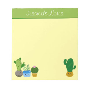 Bloco De Notas Cactos Fofos Suculentas Plantas Amantes Personaliz