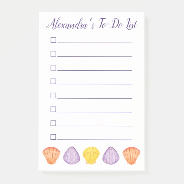 Bloco De Notas Cadeias Aquarelas com Nome Listicle (Frente)