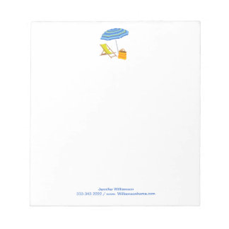 Bloco De Notas Cadeira de praia Umbrella Tropical Summer Strike O