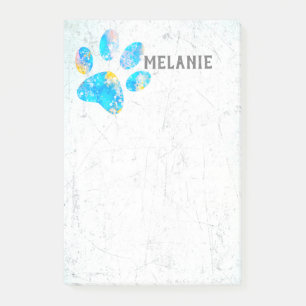 Bloco De Notas cadela azul amante aquarela impressão angustiada