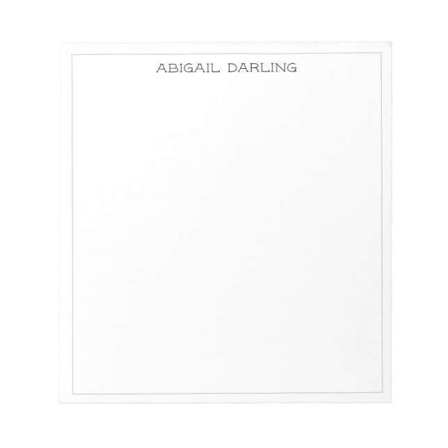 Bloco De Notas Caderno Cinza Simples Moderno Profissional com Bor (Frente)