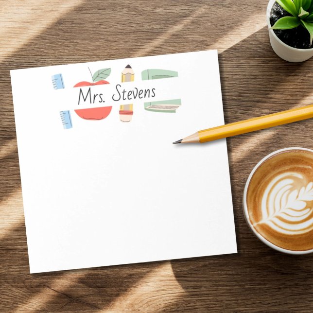 Bloco De Notas Caderno de Apreciação de Professores - Volta às Au (Personalize Teacher Notepad - Back to School Appreciation Gift )