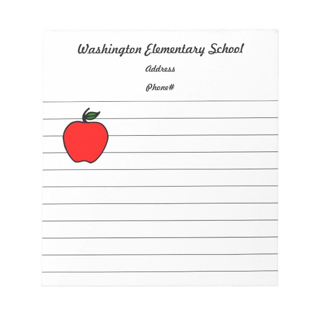 Bloco De Notas Caderno de Maçã da Escola (Frente)