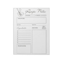 Caderno de Receitas Estético Simples para Cozinhei