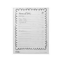 Caderno de Receitas Simples Preto e Branco em Escr