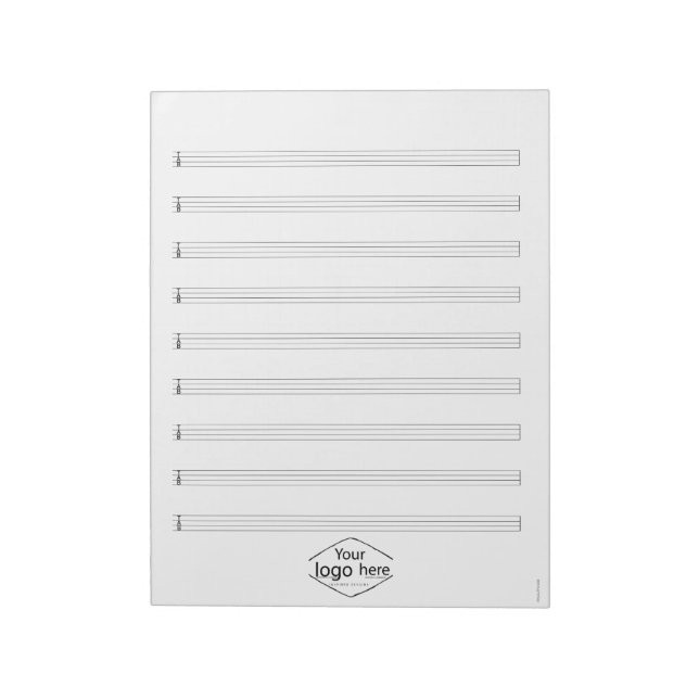 Bloco De Notas Caderno de Tabulação de Baixo com Logo Personaliza (Invertido)