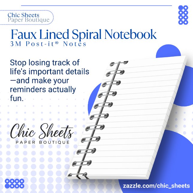 Bloco De Notas Caderno Espiral de Linhas Falsas Notas Post-it® 3M (Criador carregado)