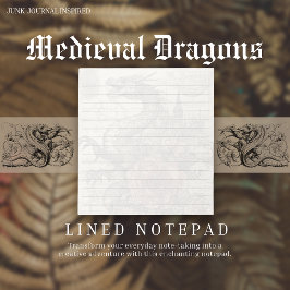 Bloco De Notas Caderno Linha Inspirado em Dragão Medieval