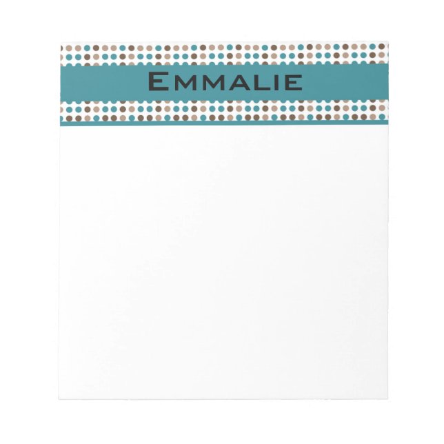 Bloco De Notas Caderno Personalizado Azul Turquesa e Marrom com B (Frente)