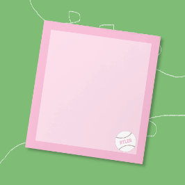 Bloco De Notas Caderno Personalizado de Softbol Rosa para Criança