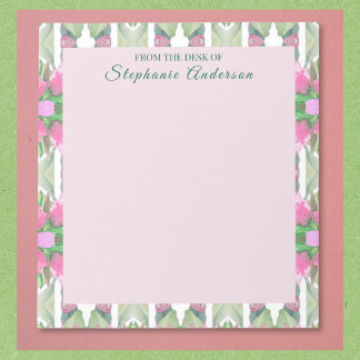 Bloco De Notas Caderno Personalizado Rosa e Verde Musgo