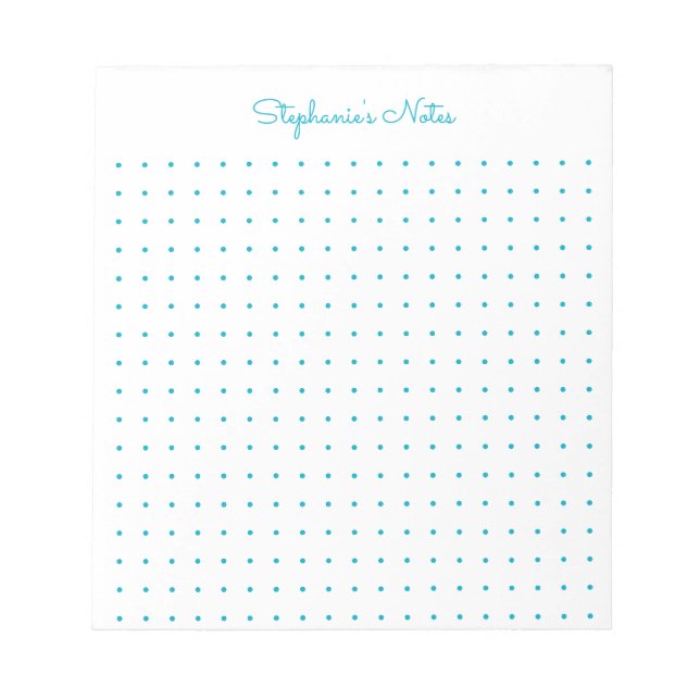 Bloco De Notas Caderno Personalizado Trendy Aqua com Grid de Pont (Frente)