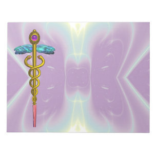 Bloco De Notas CADUCEUS, ametista de ouro vibrante Violet Blue Pu