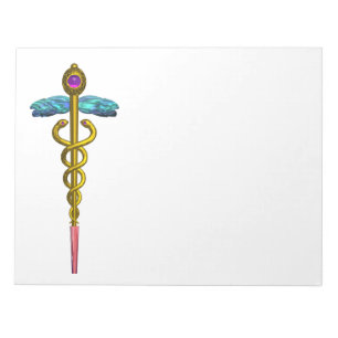 Bloco De Notas CADUCEUS, ametista de ouro vibrante Violet Blue Wh