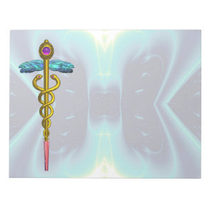Bloco De Notas CADUCEUS, ametista de ouro vibrante Violet Teal Bl