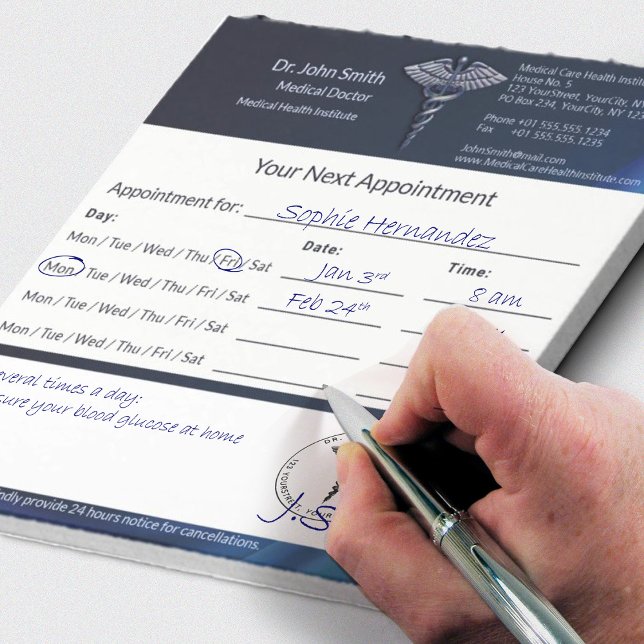 Bloco De Notas Caduceus Chrome Dark Holograph Nomeação Médica (Criador carregado)