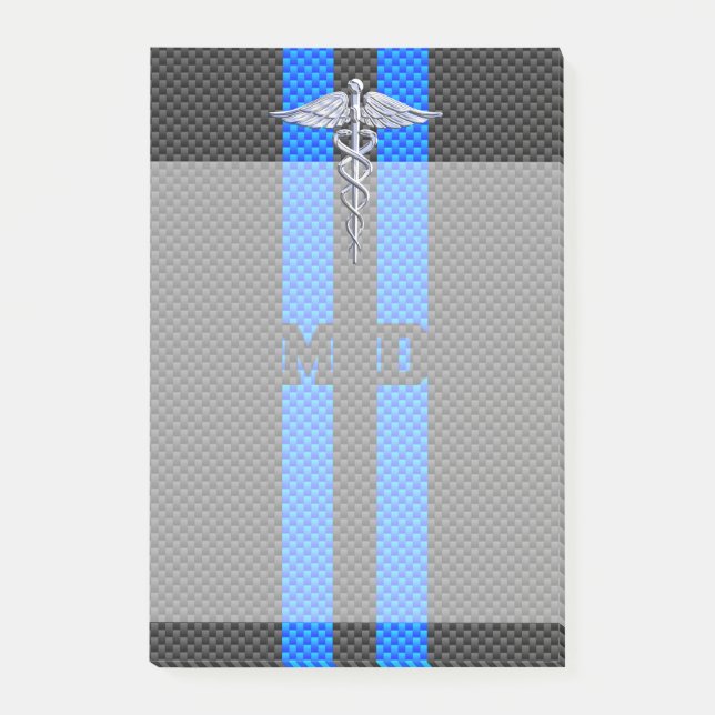 Bloco De Notas Caduceus do médico DM no estilo da fibra do (Frente)