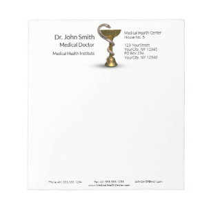 Bloco De Notas Caduco Branco da Higieia do Bowl de Bronze de Cobr