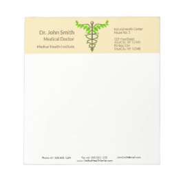 Bloco De Notas Caduco Médico alternativo deixa bege verde