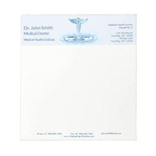 Bloco De Notas Caduco Médico Azul Água Passa Hermes Rod