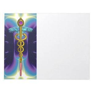 Bloco De Notas CADUEUS, ametista dourado vibrante azul roxo, bran