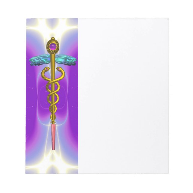 Bloco De Notas CADUEUS, violenta ametista de ouro roxo, branco (Frente)