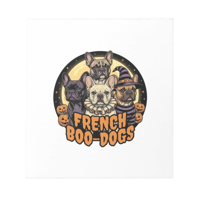 Bloco De Notas Cães de Boo Franceses Design de Bulldog Francês de (Frente)