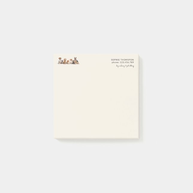 Bloco De Notas Cães e animais de companhia que andam (Frente)