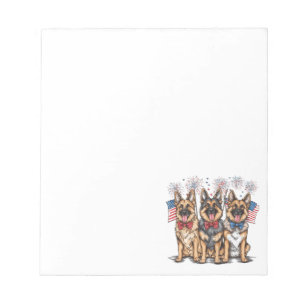 Bloco De Notas Cães German shepherd Do Dia 4 De Julho