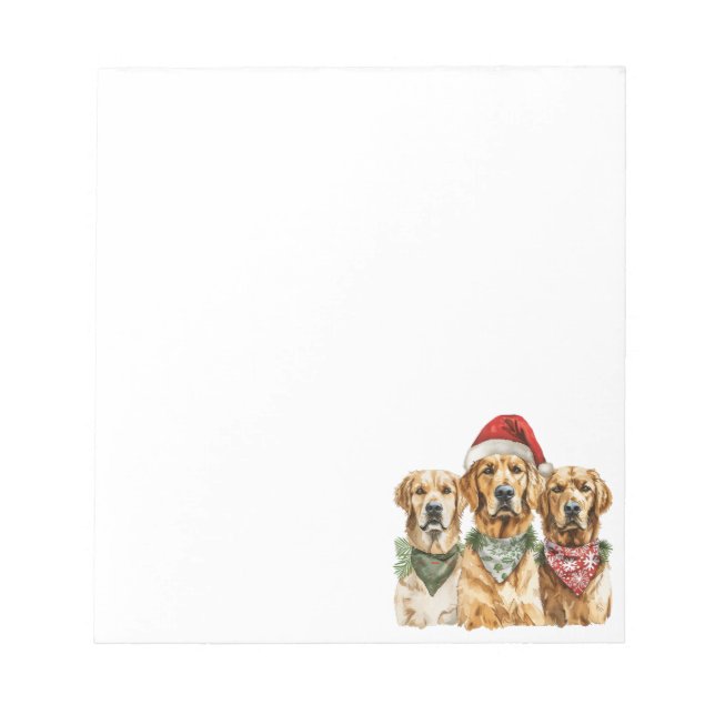 Bloco De Notas Cães Golden Retriever de Natal (Frente)