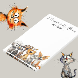 Bloco De Notas Cães Loucos Enlouquecidos Cães Pet Sitter Business