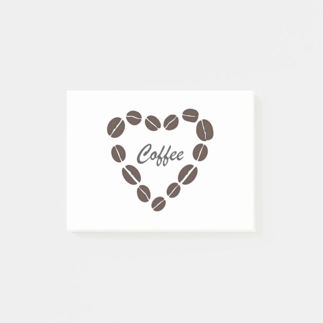Bloco De Notas Café Amor Café Bean Heart (Frente)