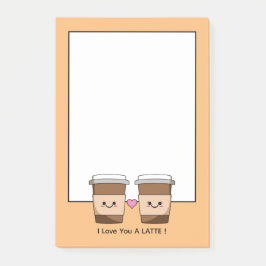 Bloco De Notas Café Amor Você Latte