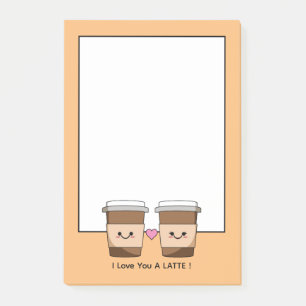 Bloco De Notas Café Amor Você Latte
