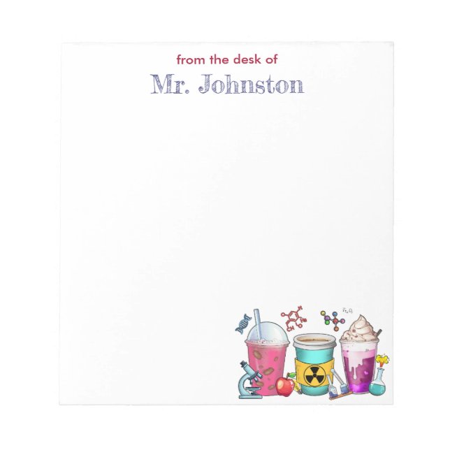 Bloco De Notas Café de Apreciação de Professores de Ciência Perso (Frente)