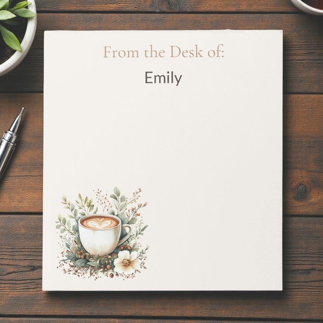 Bloco De Notas Café e Floral (Criador carregado)