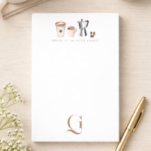 Bloco De Notas Café Monograma Elegante