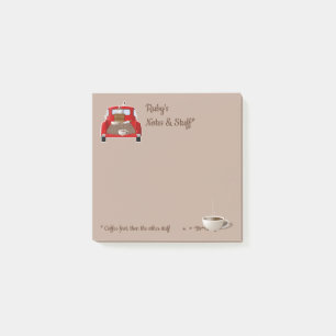 Bloco De Notas Café Personalizado e Pequeno Caminhão Vermelho