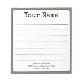 Bloco De Notas Café Simples Marrom Retro Adicione Seu Nome Enfile